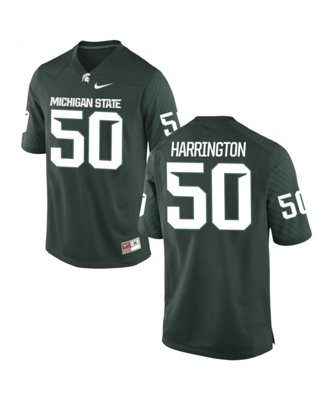 Men's Michigan State Spartans #50 Sean Harrington NCAA Nike Authentic Green College Stitched Football Jersey LW41L48QW